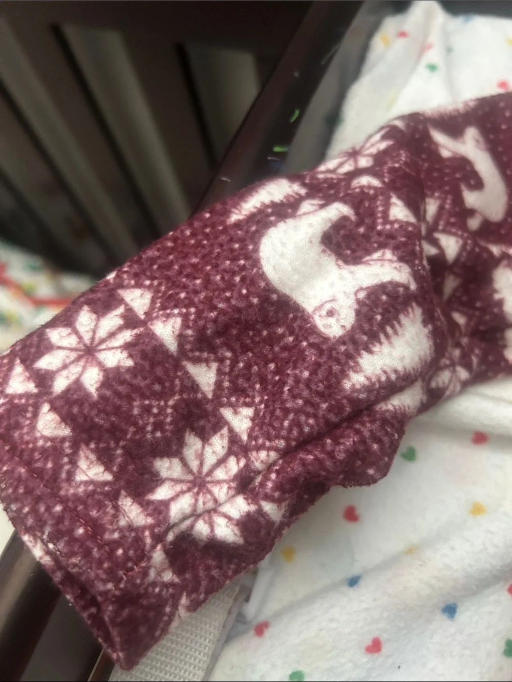 infant Burgundy Polar Bear Holiday Pajama Set